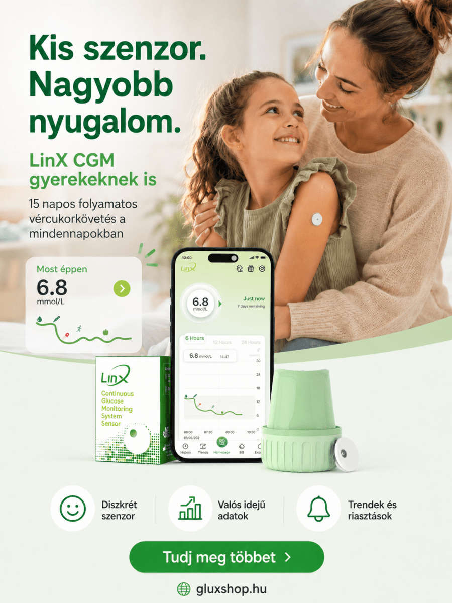 Linx folyamatos szöveti glükózmonitorozó szenzor (CGM) (Nagyker) - GluX