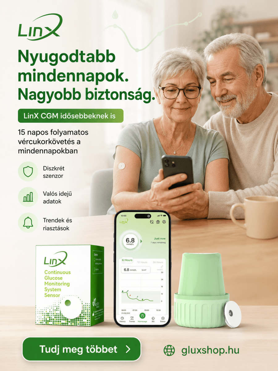 Linx folyamatos szöveti glükózmonitorozó szenzor (CGM) (Nagyker) - GluX