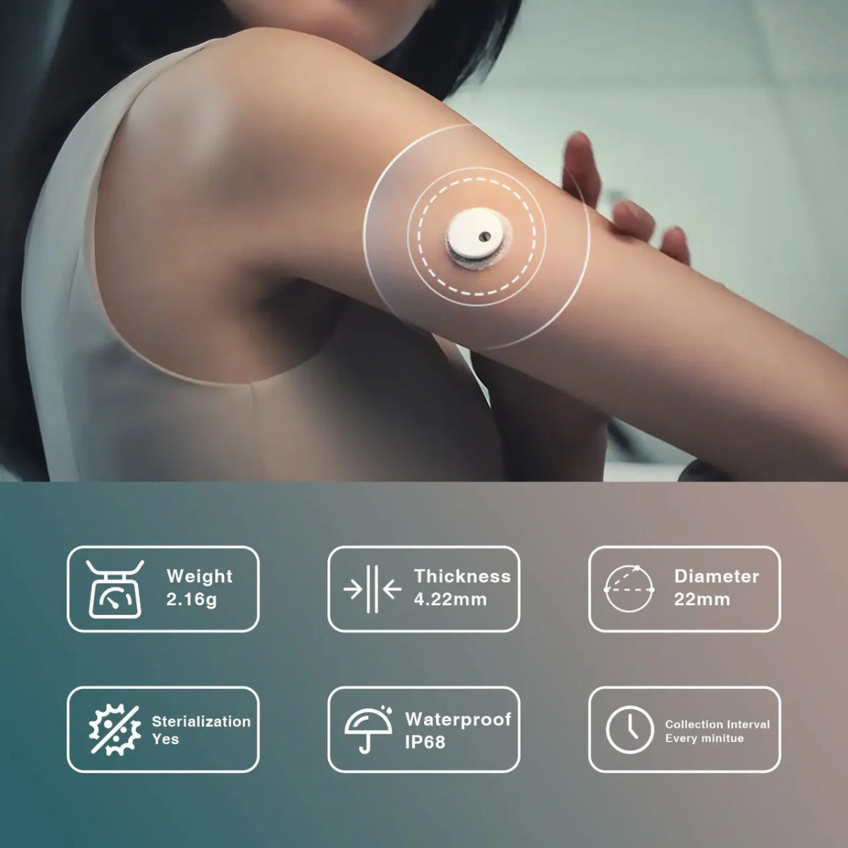 VitaTok CGM - 15 napos AI támogatott folyamatos vércukor monitorozás (CGM) érzékelő - GluX
